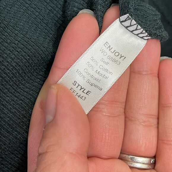 Michael Stars at EVEREVE Green Crowl Neck Jersey Long Sleeves Tunic size L - Picture 6 of 6